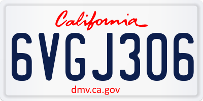 CA license plate 6VGJ306