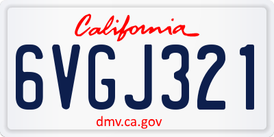 CA license plate 6VGJ321