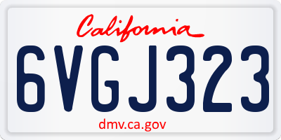 CA license plate 6VGJ323