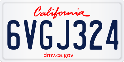 CA license plate 6VGJ324