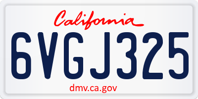 CA license plate 6VGJ325