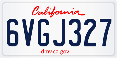 CA license plate 6VGJ327