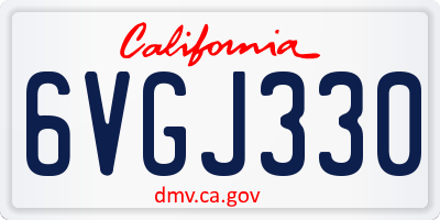 CA license plate 6VGJ330