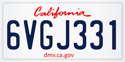 CA license plate 6VGJ331