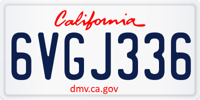 CA license plate 6VGJ336