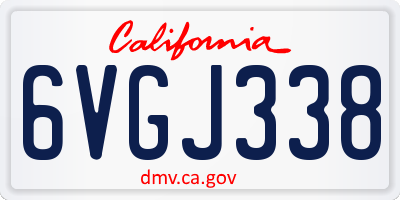 CA license plate 6VGJ338