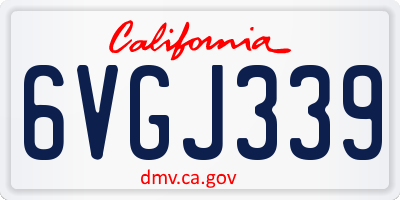 CA license plate 6VGJ339