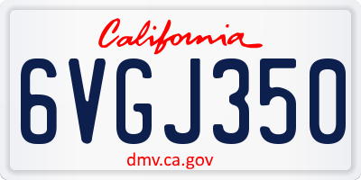 CA license plate 6VGJ350