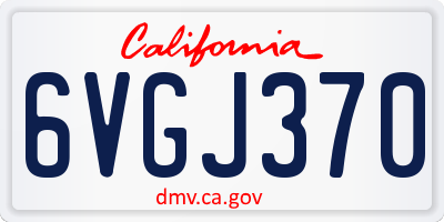 CA license plate 6VGJ370