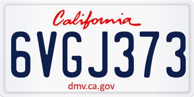CA license plate 6VGJ373