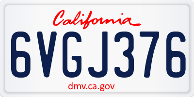 CA license plate 6VGJ376