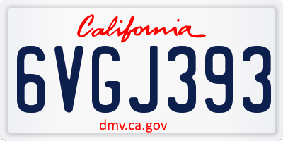 CA license plate 6VGJ393