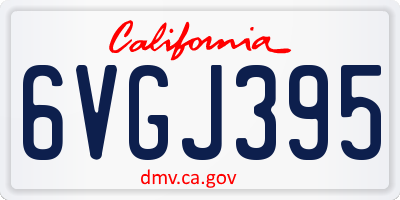 CA license plate 6VGJ395