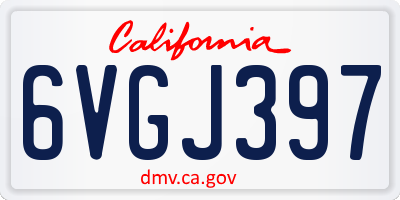 CA license plate 6VGJ397