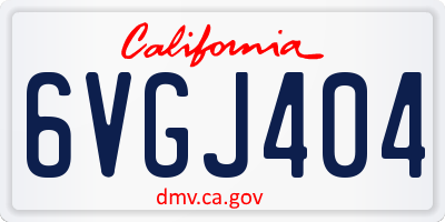 CA license plate 6VGJ404