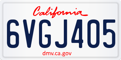 CA license plate 6VGJ405