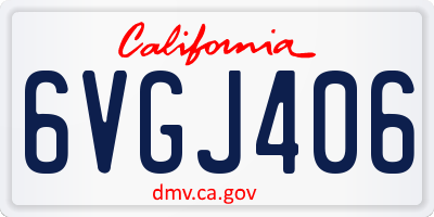 CA license plate 6VGJ406