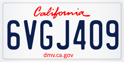 CA license plate 6VGJ409