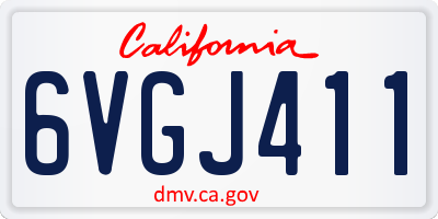 CA license plate 6VGJ411