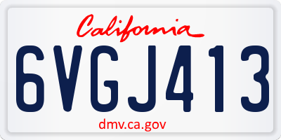 CA license plate 6VGJ413