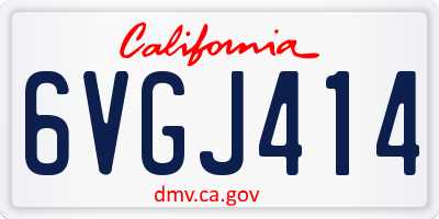 CA license plate 6VGJ414