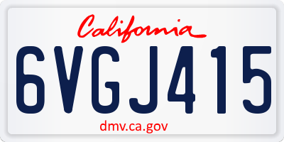 CA license plate 6VGJ415