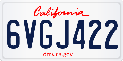 CA license plate 6VGJ422