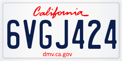 CA license plate 6VGJ424