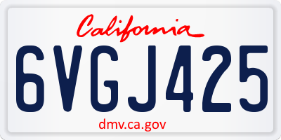 CA license plate 6VGJ425