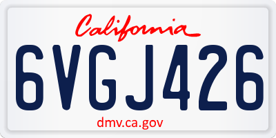 CA license plate 6VGJ426