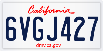 CA license plate 6VGJ427