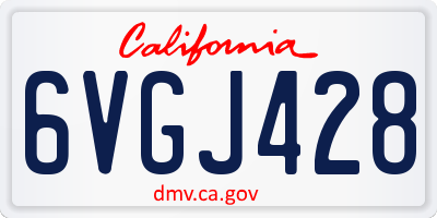 CA license plate 6VGJ428