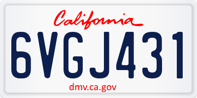 CA license plate 6VGJ431
