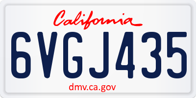 CA license plate 6VGJ435