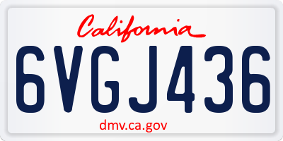 CA license plate 6VGJ436