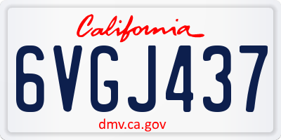 CA license plate 6VGJ437