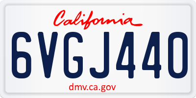 CA license plate 6VGJ440