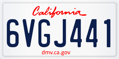 CA license plate 6VGJ441