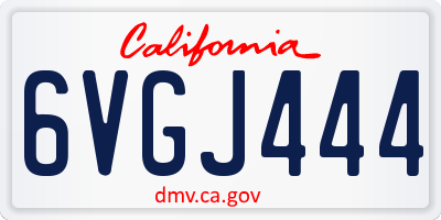 CA license plate 6VGJ444