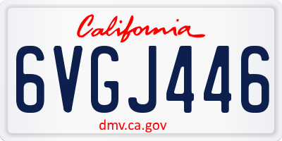 CA license plate 6VGJ446