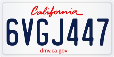 CA license plate 6VGJ447