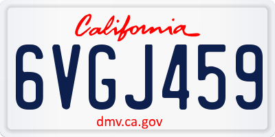 CA license plate 6VGJ459