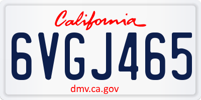 CA license plate 6VGJ465