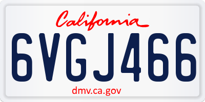 CA license plate 6VGJ466