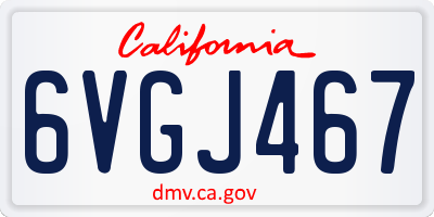 CA license plate 6VGJ467