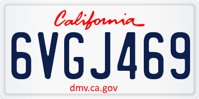 CA license plate 6VGJ469
