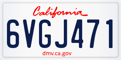 CA license plate 6VGJ471