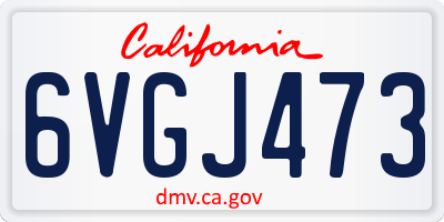 CA license plate 6VGJ473