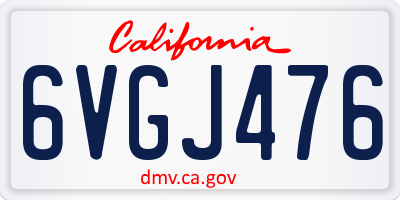 CA license plate 6VGJ476