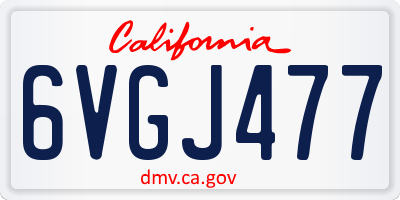 CA license plate 6VGJ477